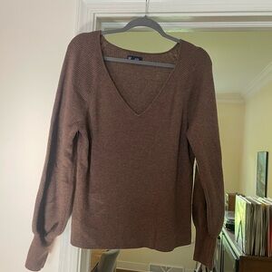 V-neck ribbed sweater